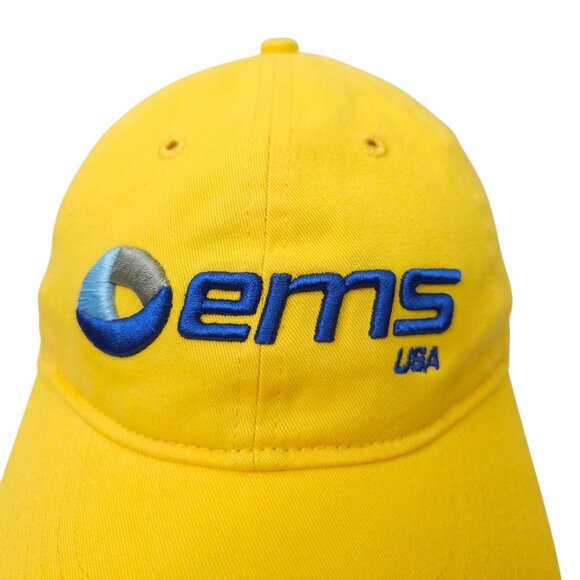 EMS USA Brushed Chino Twill Strapback Embroidered Logo Cap Trucker Baseball Hat - Picture 7 of 13